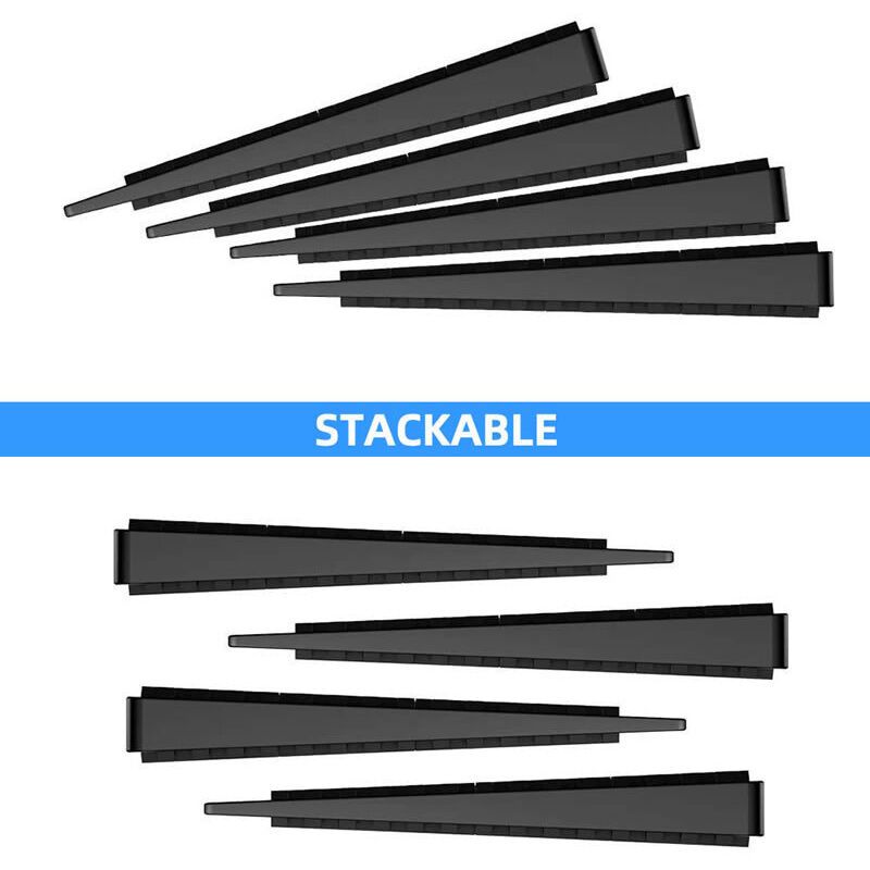 36x Furniture Levelling Wedges Flexible Plastic Non-Slip Stackable Black