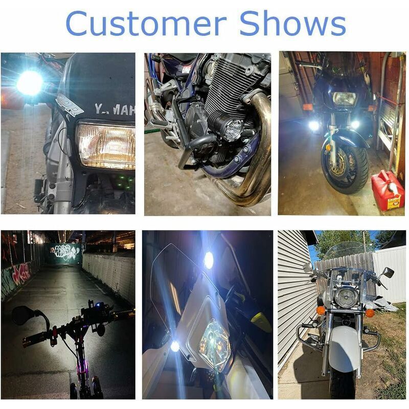 2x Motorcycle LED Auxiliary Spot Lights Driving Lamps for 4X4 ATV Road