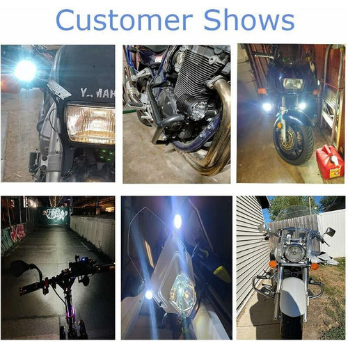 2x Motorcycle LED Auxiliary Spot Lights Driving Lamps for 4X4 ATV Road