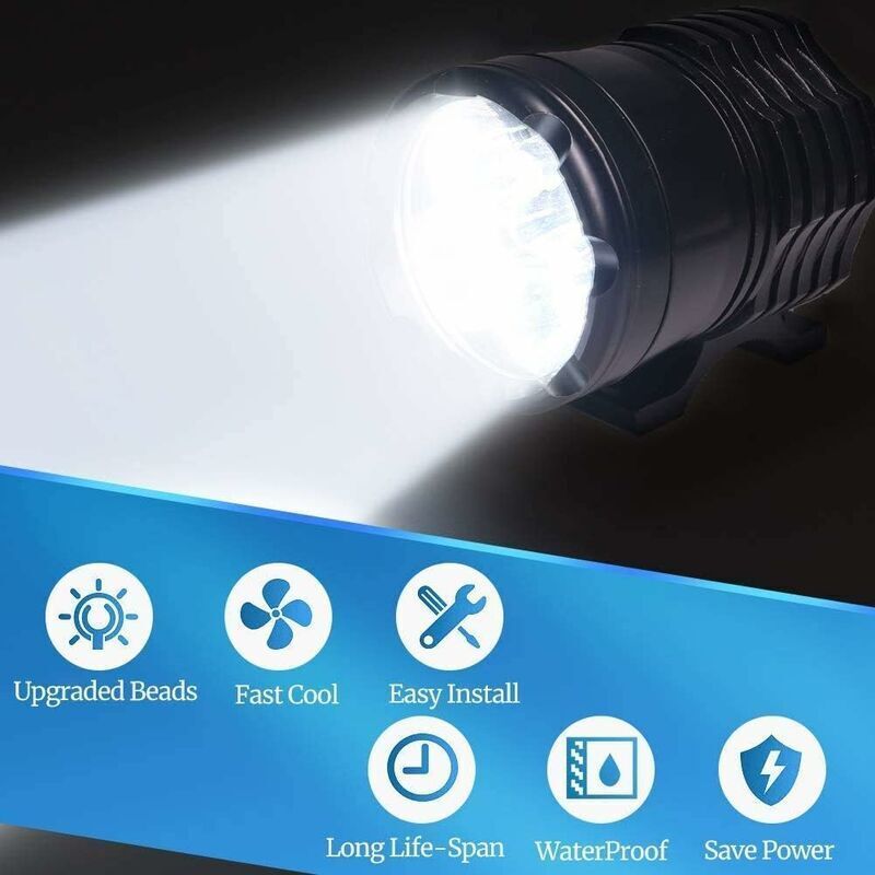 2x Motorcycle LED Auxiliary Spot Lights Driving Lamps for 4X4 ATV Road