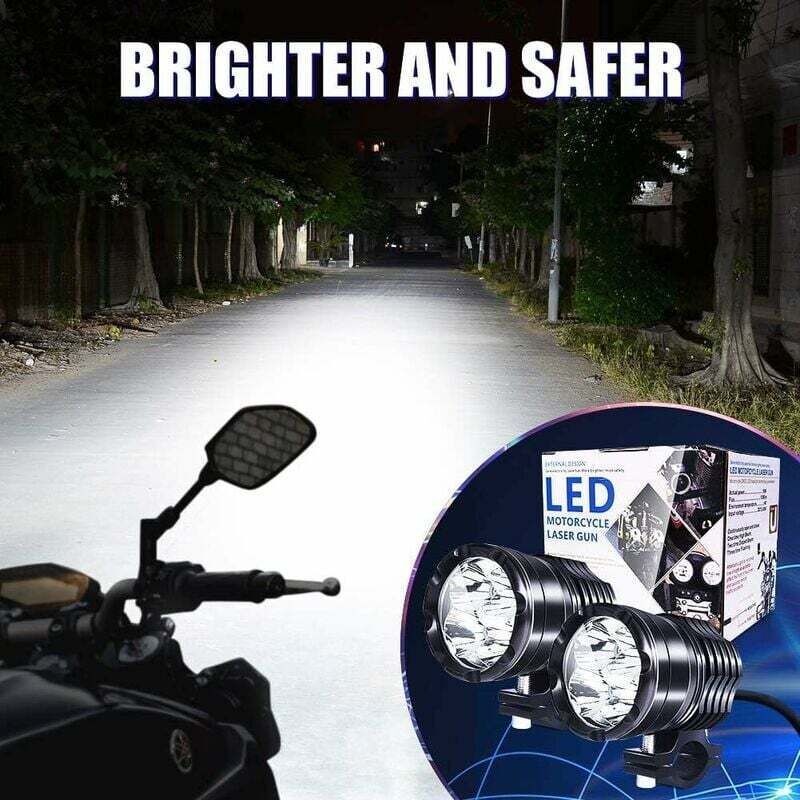 2x Motorcycle LED Auxiliary Spot Lights Driving Lamps for 4X4 ATV Road