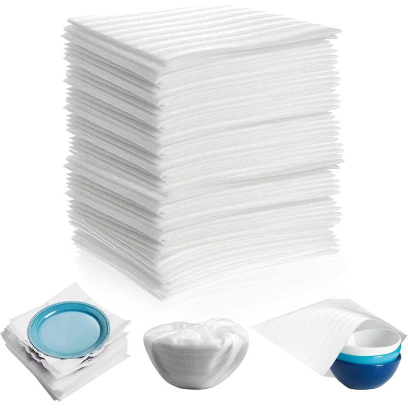100x Foam Packing Sheets for Moving Boxes Dishes Plates Glasses