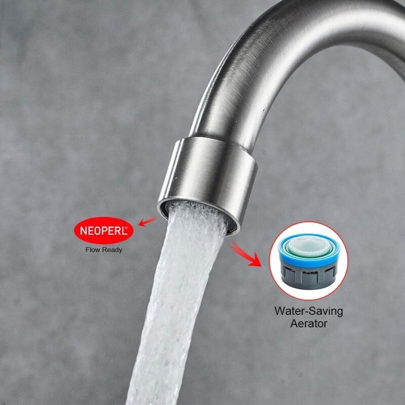 Single Lever Cold Water Kitchen Tap 360 Swivel Stainless Steel Sink Faucet