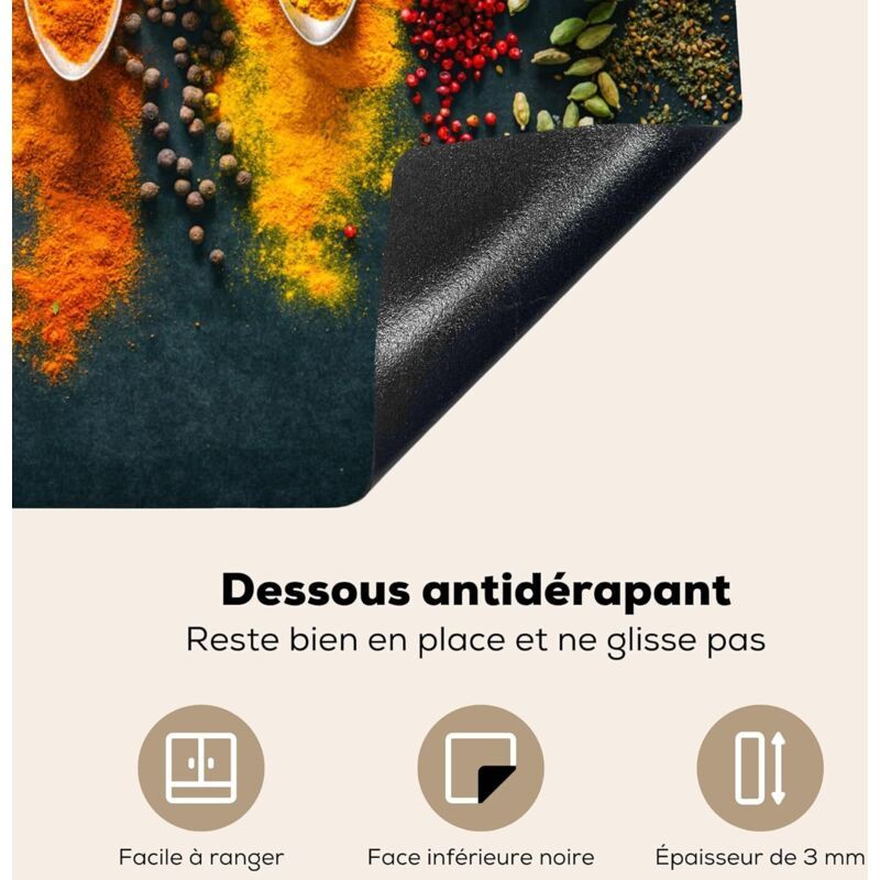 Induction Cooktop Cover Mat 40x60cm Herbs Spices Design Hob Protector