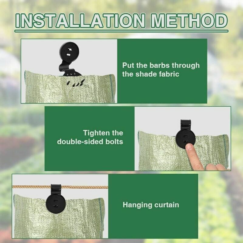 100x Shade Cloth Clips UV Treated Mounting Clips for Netting Fence Tarp