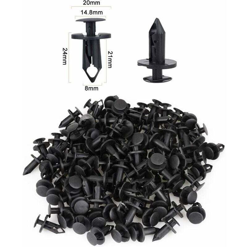 120x Plastic Push Rivet Trim Clips 8mm Hole for Car Bumper Wing Panels
