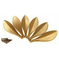 6x Gold Leaf Cabinet Door Handles Art Deco Cupboard Drawer Knobs
