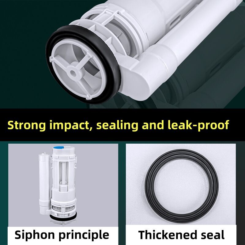 Toilet Cistern Dual Flush Valve Siphon 24cm with Slotted Button White