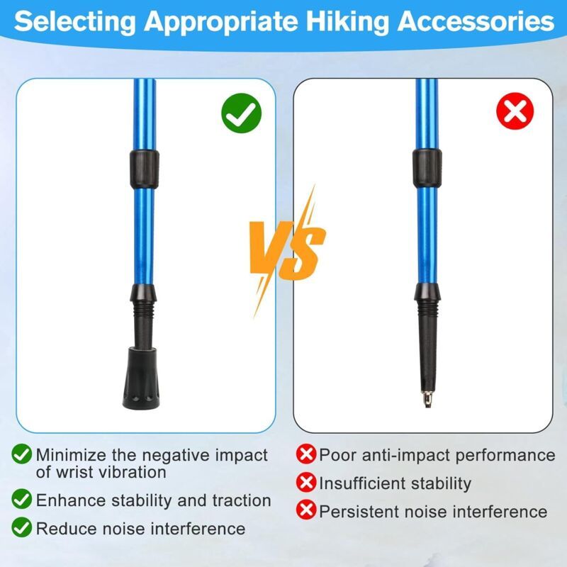 15x Rubber Tips for Trekking Hiking Poles Nordic Walking Protectors