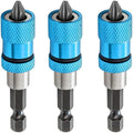 3x Quick Change Hex Shank Magnetic Drywall Screw Depth Setter Bits 1/4in