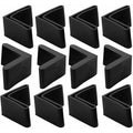 12x L-Shape Rubber Chair Leg Caps 25x25mm Iron Foot Floor Protectors