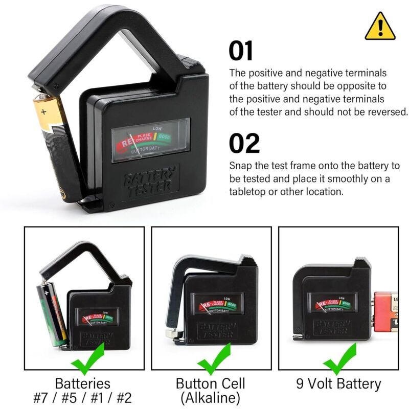 BT860 Digital Battery Tester for AA AAA C D 9V Button Cells Analog Display