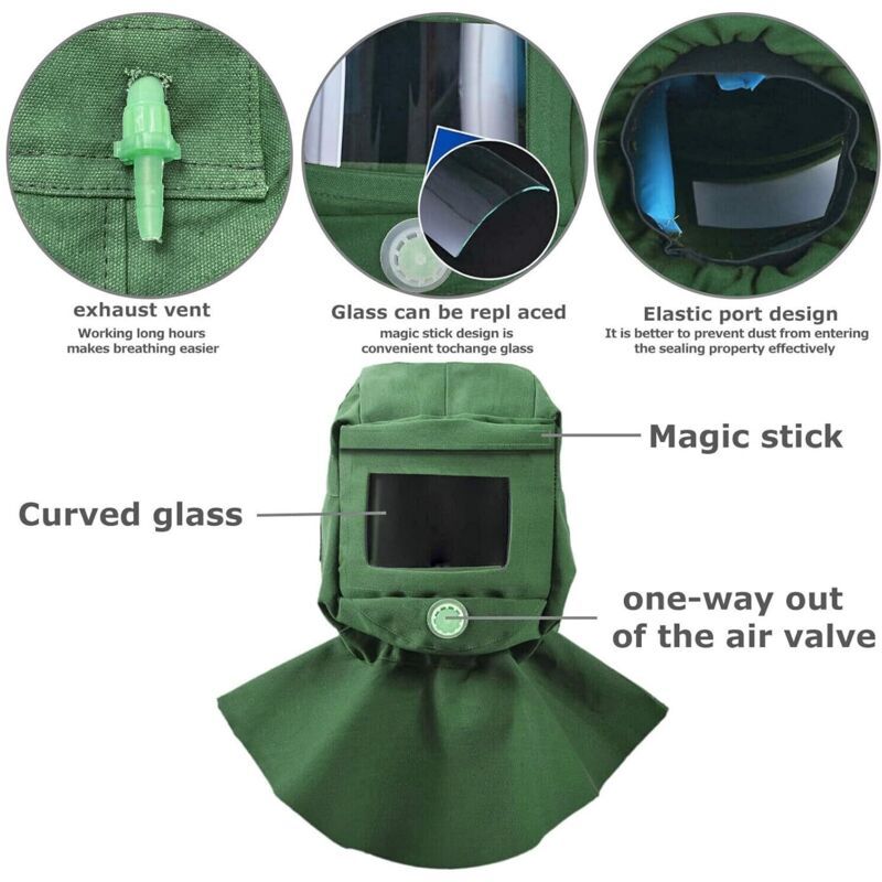 Sandblasting Hood Canvas Face Neck Protector Anti-Dust Heat Resistant