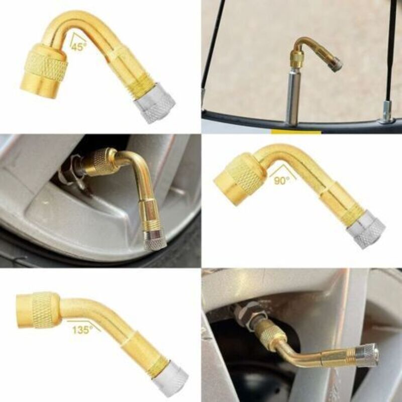 Tyre Valve Extension Adapters 45 90 135 Degree Elbow Connector Set
