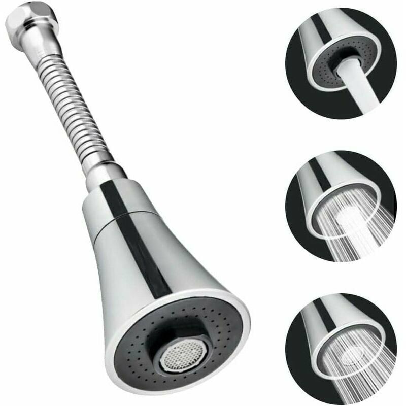 360 Degree Rotating Kitchen Tap Head Stainless Steel Water Saving Sprayer