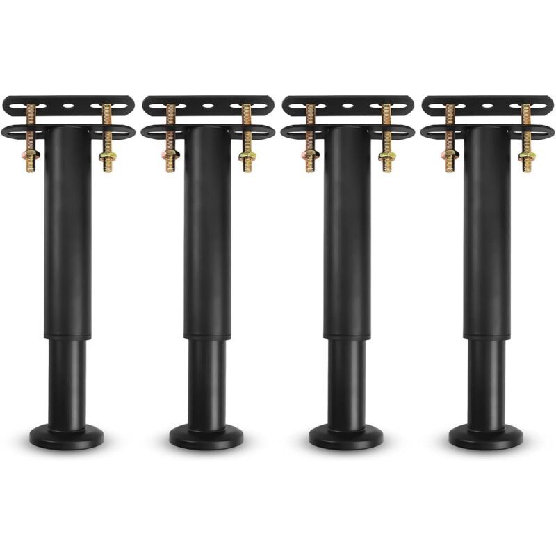 4x Adjustable Metal Bed Frame Legs 18-31cm for Sofa Base Wardrobe Black