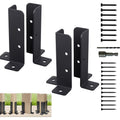 8x Adjustable Deck Post Supports Black for Handrail Balustrade Gazebo