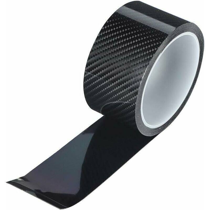 Carbon Fibre Car Door Edge Protector Film Roll 5cm x 3m Black Self-Adhesive