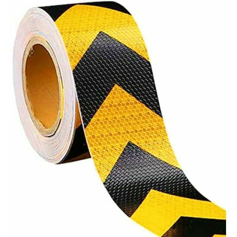 Reflective Hazard Warning Arrow Tape Yellow Black Self-Adhesive Safety Roll