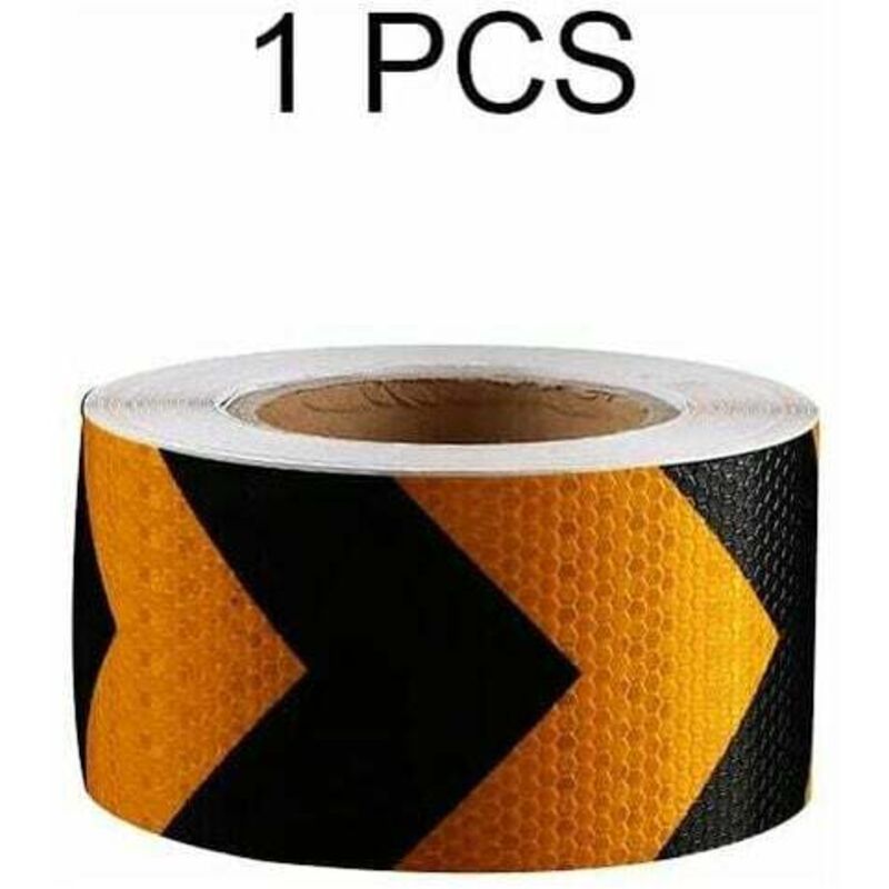 Reflective Hazard Warning Arrow Tape Yellow Black Self-Adhesive Safety Roll