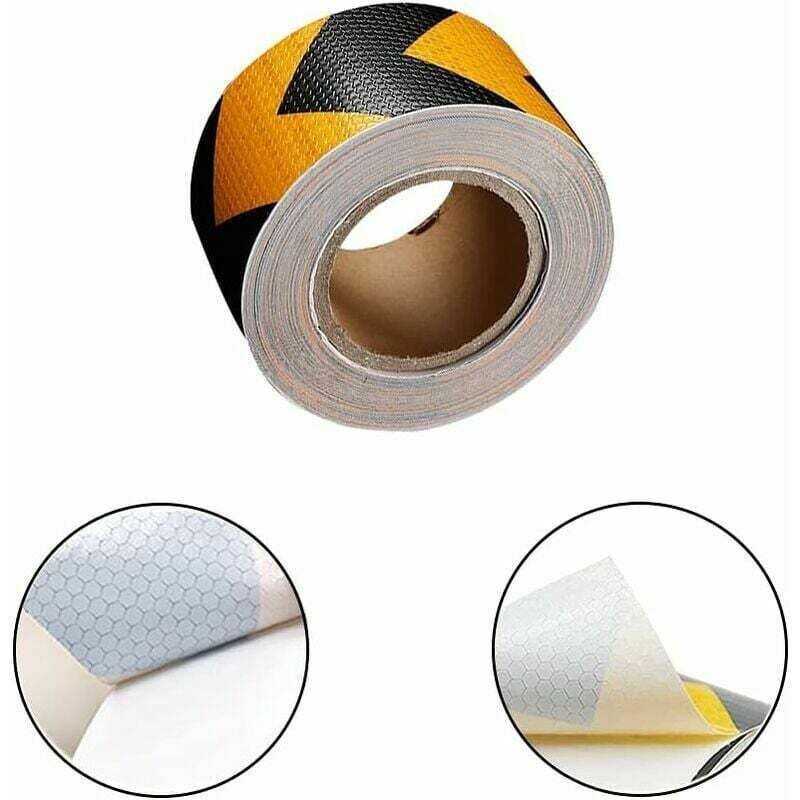 Reflective Hazard Warning Arrow Tape Yellow Black Self-Adhesive Safety Roll