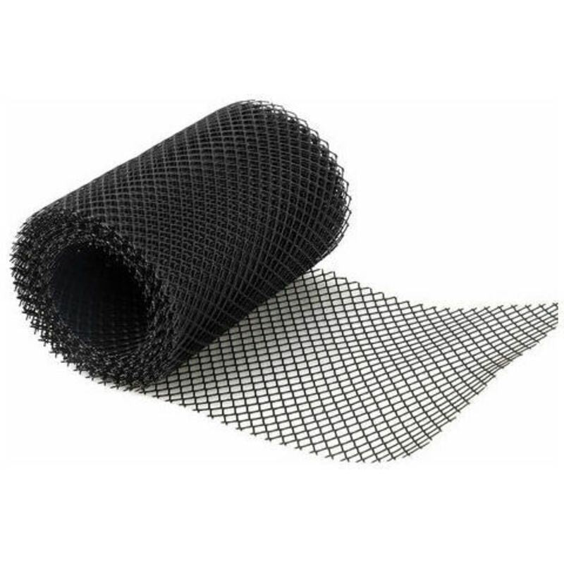 Plastic Gutter Guard Leaf Mesh 18cm x 8m with 10 Clip Hooks