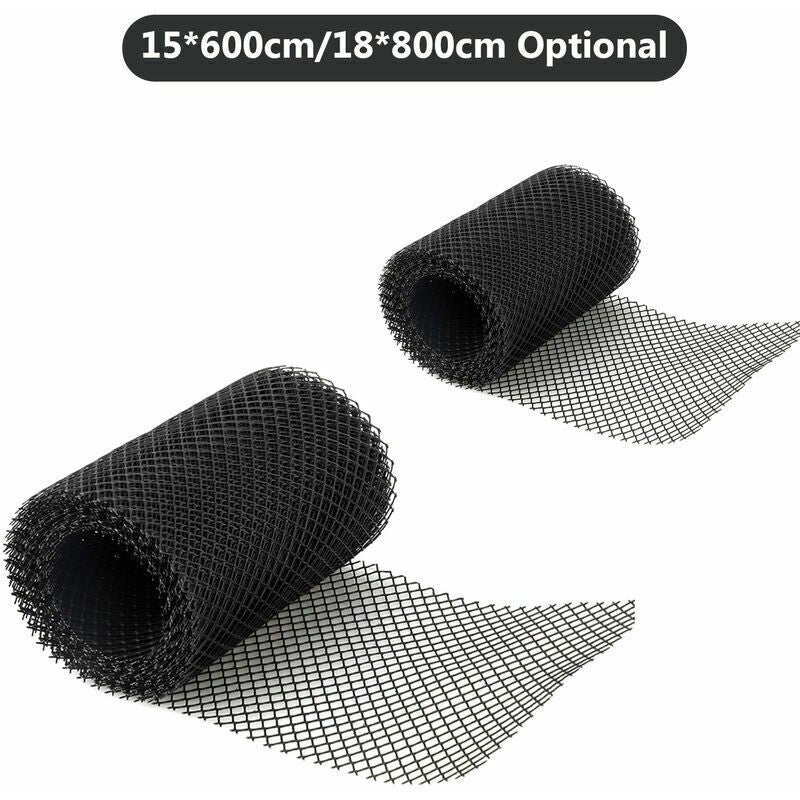 Plastic Gutter Guard Leaf Mesh 18cm x 8m with 10 Clip Hooks