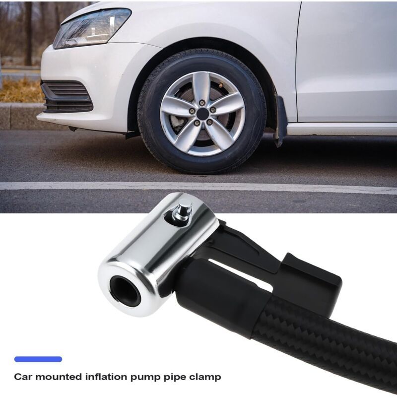 Tyre Inflator Hose Adapter M6 Clip-On Chuck 40cm for Car Motorcycle Bike