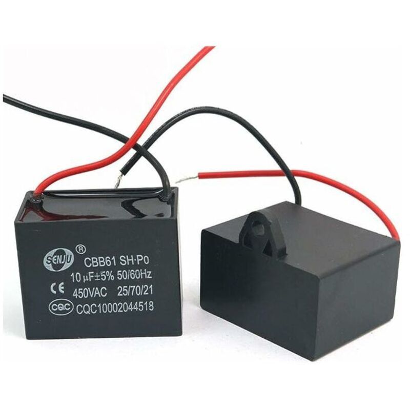 2x CBB61 Ceiling Fan Motor Run Capacitor 10uF 450V AC 50/60Hz