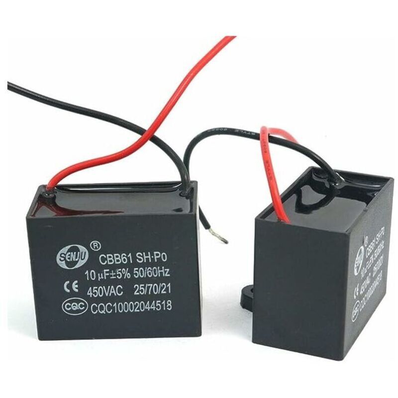2x CBB61 Ceiling Fan Motor Run Capacitor 10uF 450V AC 50/60Hz