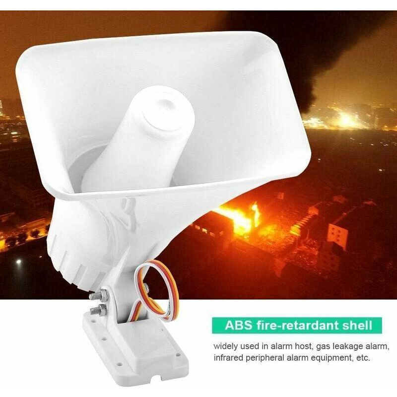 12V Electronic Alarm Siren Horn 150dB Indoor Outdoor Home Security