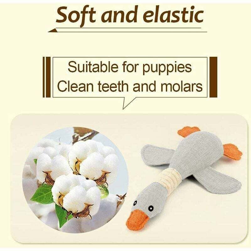 Plush Interactive Dog Toy Wild Goose 32cm Soft Squeaky Puppy Gift Blue