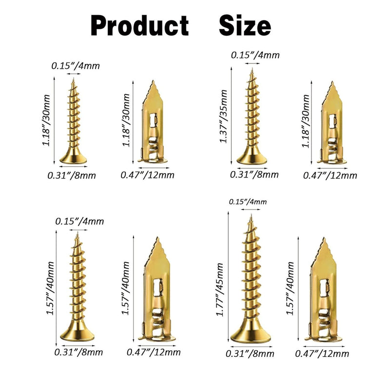380pc Self-Drilling Drywall Wall Anchors and Screws Kit Plasterboard Fixings