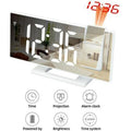 Digital LED Projection Alarm Clock Silent Bedside with Time Projector