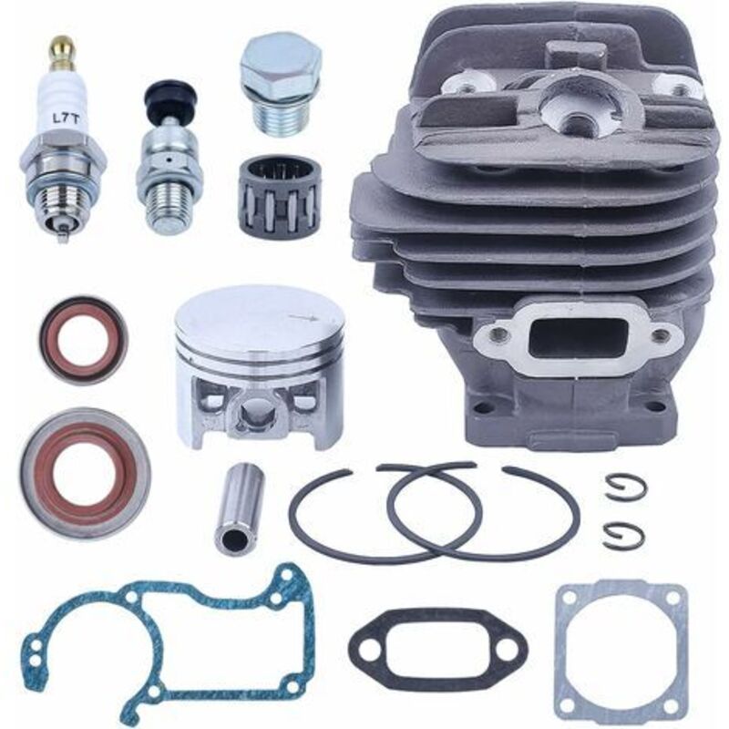 Piston and Cylinder Kit with Decomp Valve Spark Plug for Stihl 026 MS260