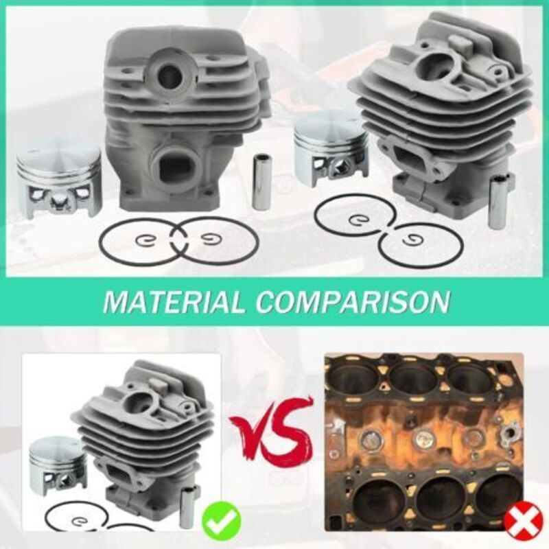 Piston and Cylinder Kit with Decomp Valve Spark Plug for Stihl 026 MS260