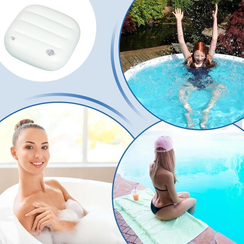 2x Inflatable Spa Bath Booster Seat Cushion 40x38x16cm for Bathtub