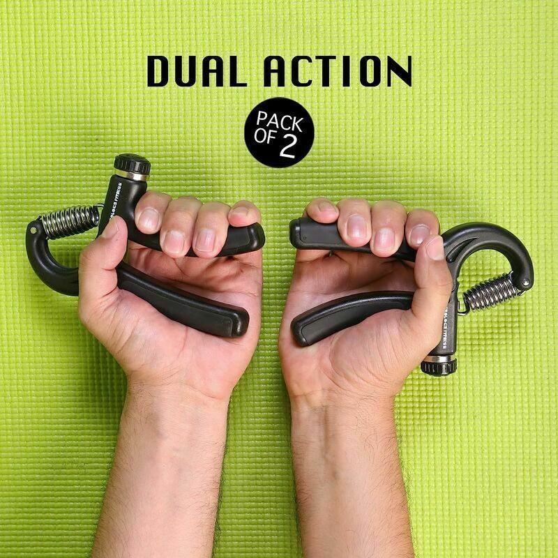 2x Adjustable Hand Grip Strengthener 5-60kg Forearm Finger Exerciser