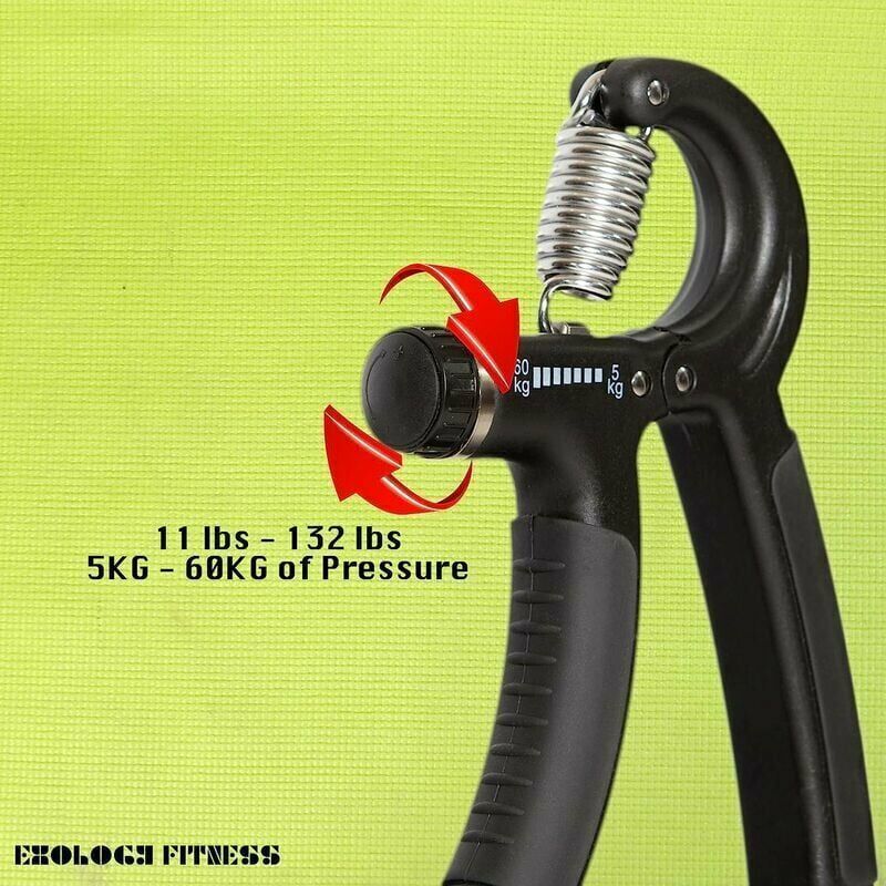2x Adjustable Hand Grip Strengthener 5-60kg Forearm Finger Exerciser