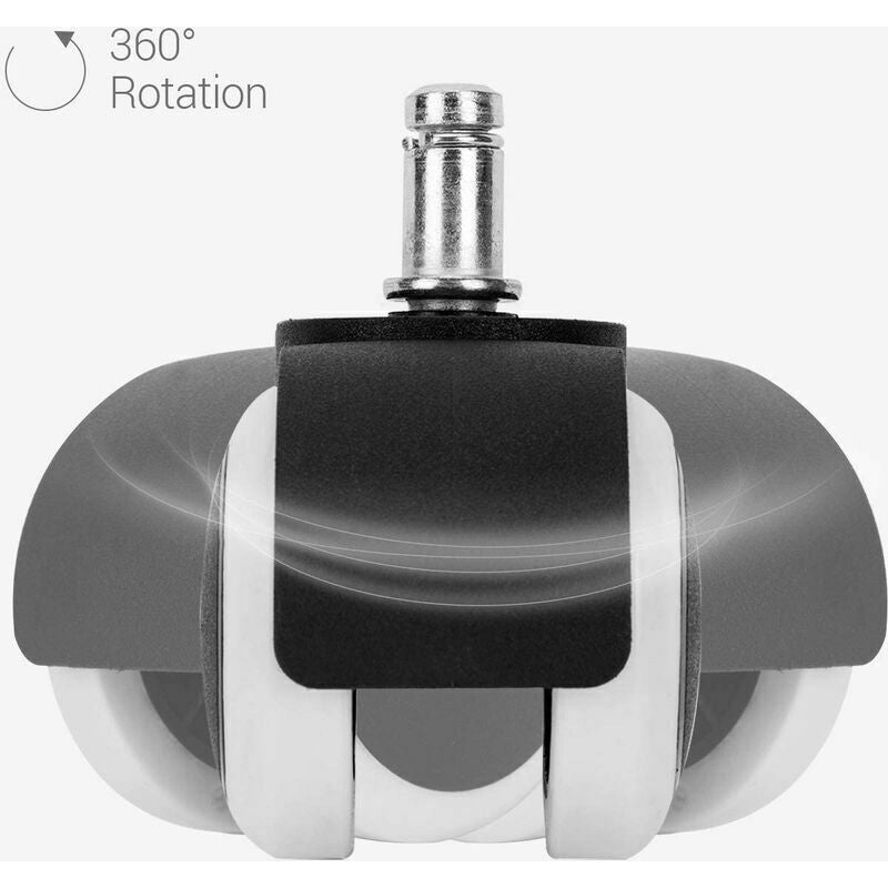 5x Office Chair Castor Wheels 50mm Silent Replacement for Hard Floors