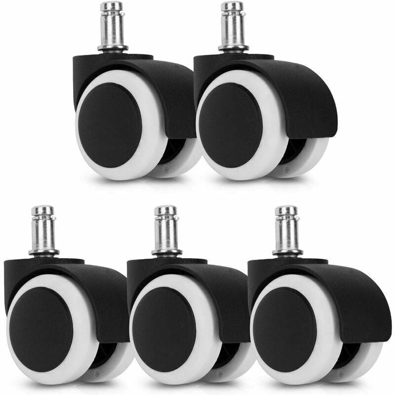 5x Office Chair Castor Wheels 50mm Silent Replacement for Hard Floors