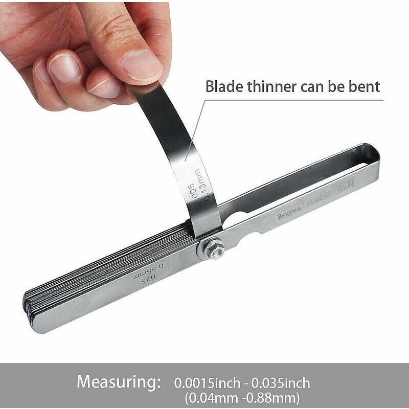 32 Blade Feeler Gauge Set Stainless Steel Metric Imperial Thickness