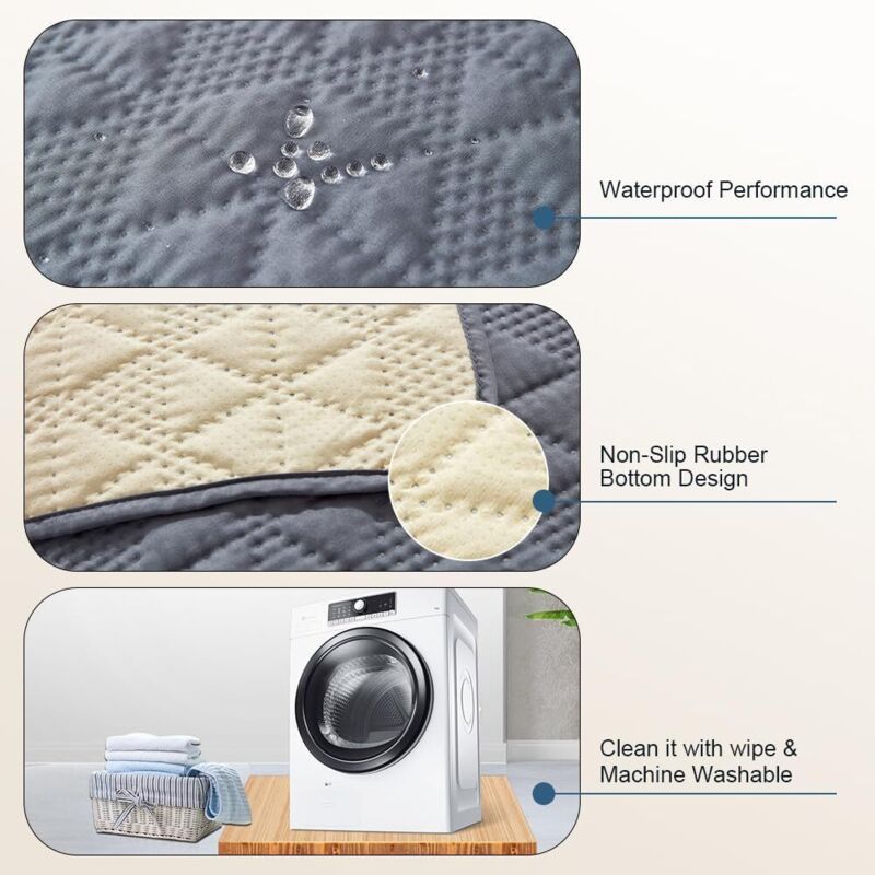 100% Waterproof Sofa Cover 130x210cm Grey Pet Protector Dogs Cats Kids