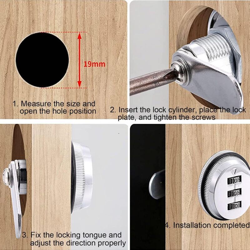 Combination Cam Lock Keyless Code Lock for Drawer Letterbox Cabinet
