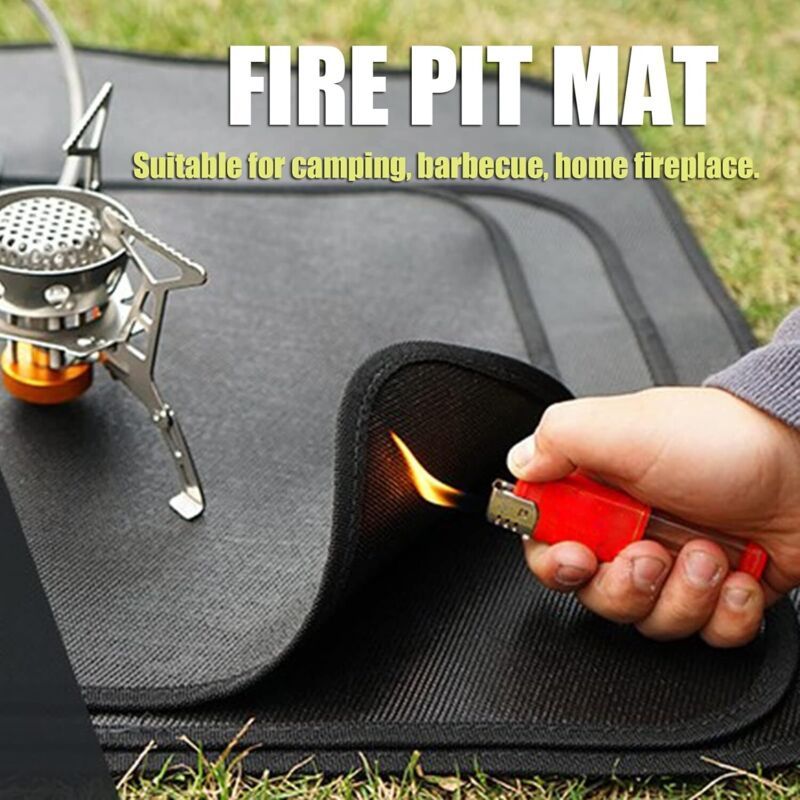 Fireproof BBQ Fire Pit Mat 64cm Heat Resistant Deck Lawn Protector