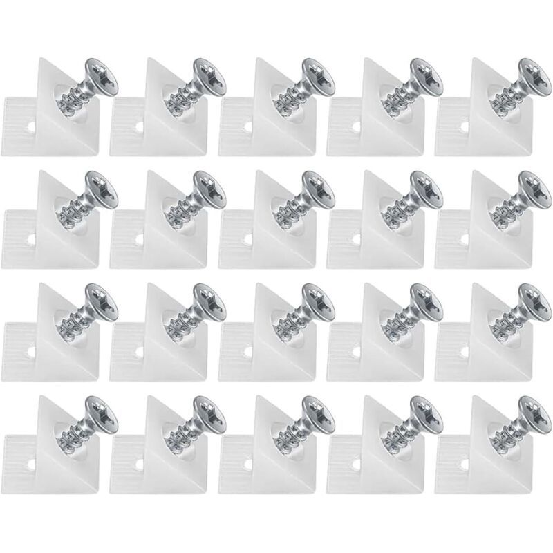 20x Plastic Drawer Bottom Repair Wedges Support Brackets with Screws