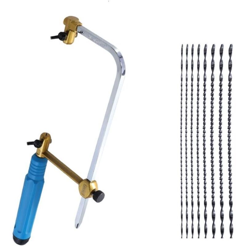 Coping Saw with 8 Blades for Wood Plastic Rubber Soft Metal Cutting