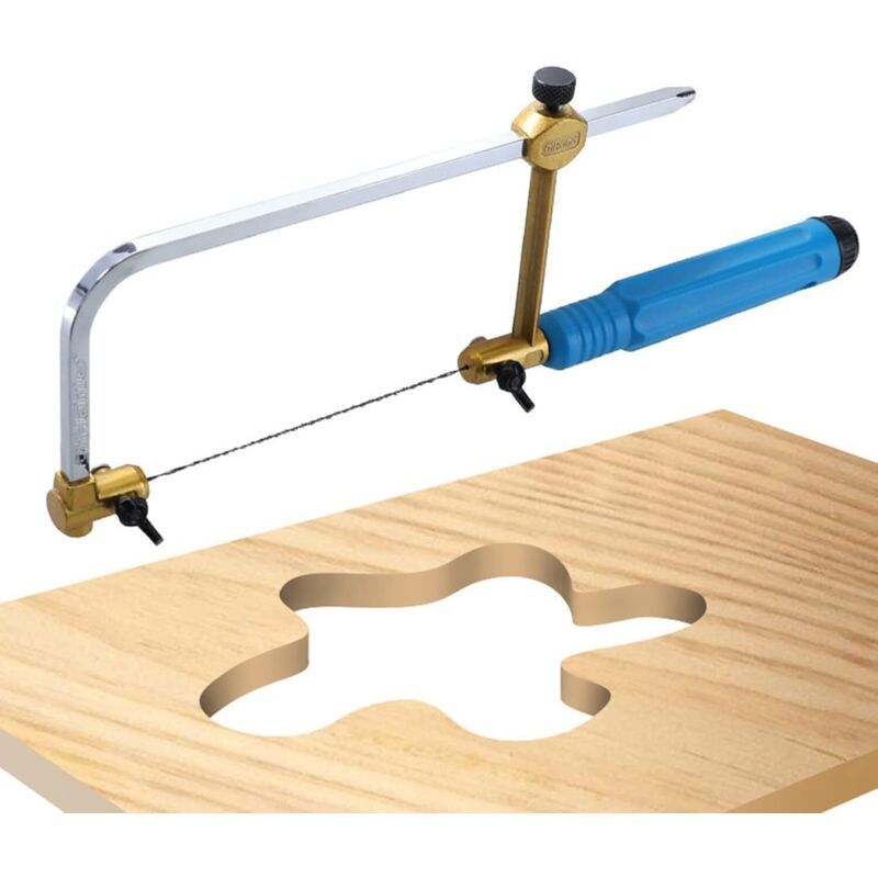 Coping Saw with 8 Blades for Wood Plastic Rubber Soft Metal Cutting
