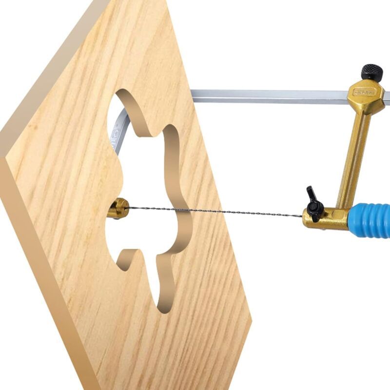 Coping Saw with 8 Blades for Wood Plastic Rubber Soft Metal Cutting