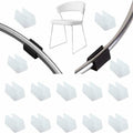 32x Chair Leg Caps 10mm U-Shape Plastic Tube End Floor Protectors White